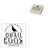 PERSONALISIERTES EGG CARTON LOGO Wachteleier mit H Gummistempel (Stempel)