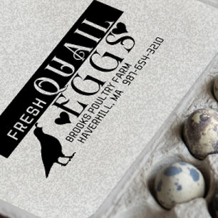 PERSONALISIERTES EGG CARTON LOGO Wachteleier mit H Runder Aufkleber
