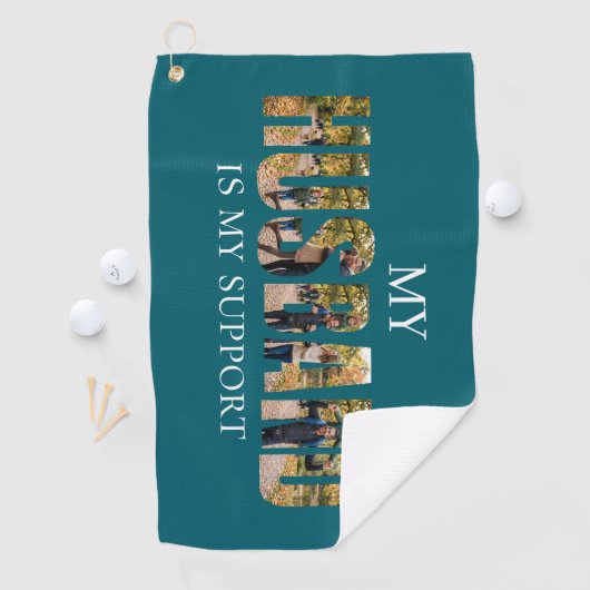 Personalisiertes Ehemann-Foto-Collage-Handtuch Golfhandtuch (Insitu)