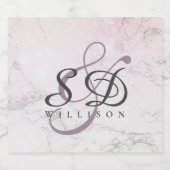 Personalisiertes Ehepaar Marmor mit Einzelheiten z Schaumweinetikett (Einzelnes Label)