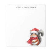 Personalisiertes Eichhörnchen in einer Weihnachtsm Notizblock (Vorderseite)