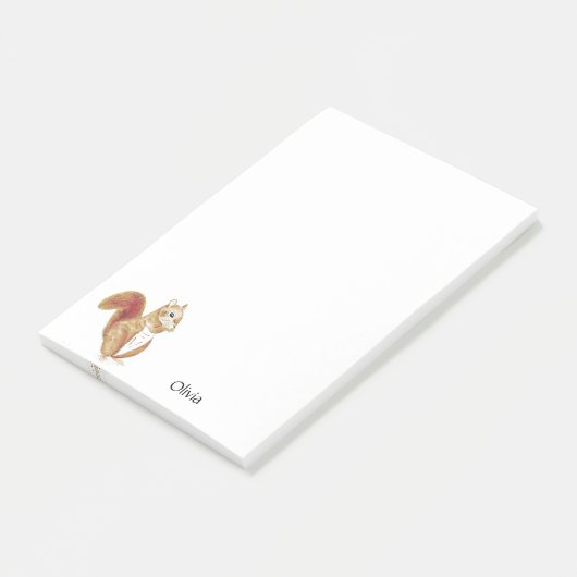 Personalisiertes Eichhörnchen Notas Post-It Klebezettel (angewinkelt)