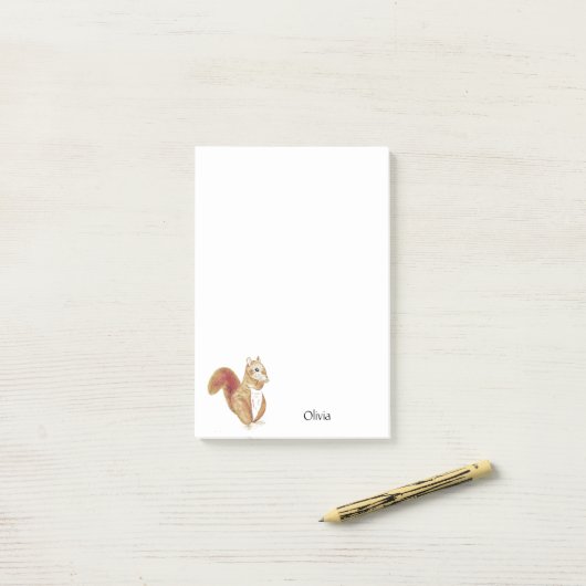 Personalisiertes Eichhörnchen Notas Post-It Post-it Klebezettel (Auf Schreibtisch)