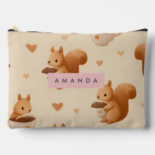 Personalisiertes Eichhörnchen- und Acornmuster Zubehörtasche