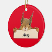 Personalisiertes Eichhörnchengesicht mit individue Keramik Ornament (Links)