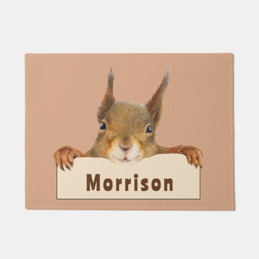 Personalisiertes Eichhörnchenzeichen Fußmatte (Vorderseite)