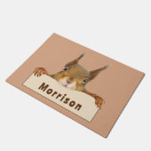 Personalisiertes Eichhörnchenzeichen Fußmatte (Schrägansicht)