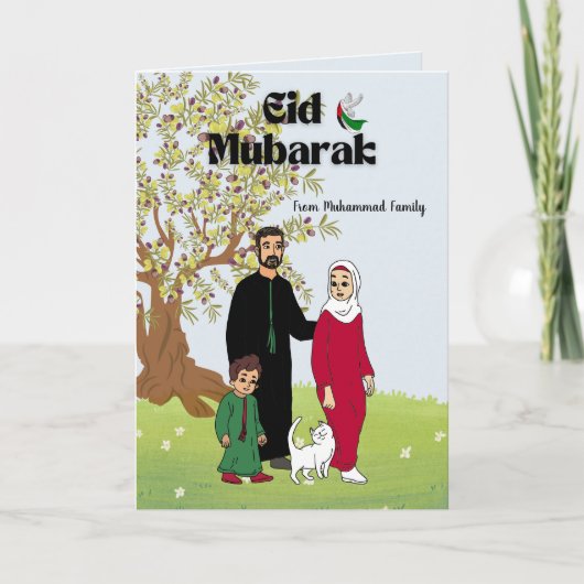 Personalisiertes Eid Mubarak Card Free Palestine T Karte (Vorderseite)