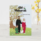 Personalisiertes Eid Mubarak Card Free Palestine T Karte (Gelbe Blume)