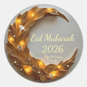 Personalisiertes Eid Mubarak Muslim Runder Aufkleber