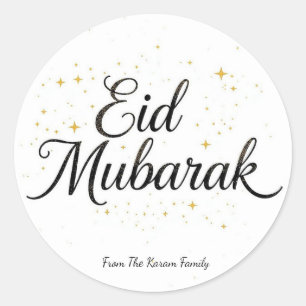 Personalisiertes Eid Mubarak Muslim Runder Aufkleber