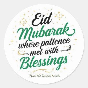 Personalisiertes Eid Mubarak Muslim Runder Aufkleber