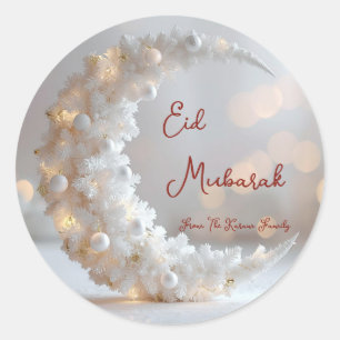 Personalisiertes Eid Mubarak Muslimisch modern Runder Aufkleber