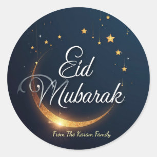 Personalisiertes Eid Mubarak Runder Aufkleber