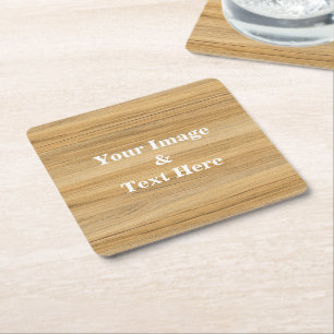 Personalisiertes Eigenes Foto Holz Rechteckiger Pappuntersetzer