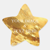 Personalisiertes eigenes Foto & Text Gold Stern-Aufkleber (Vorderseite)