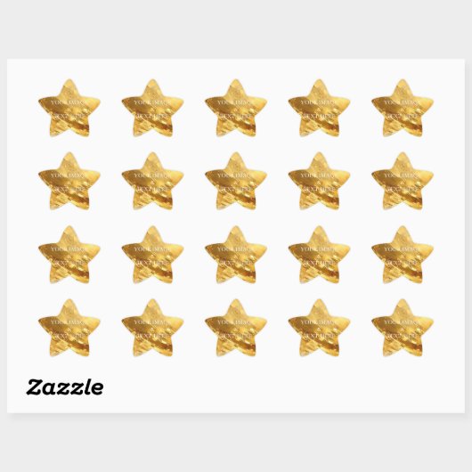 Personalisiertes eigenes Foto & Text Gold Stern-Aufkleber (Blatt)