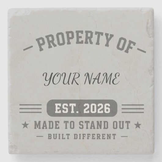 Personalisiertes Eigentum des Namens – Varsity-Sti Steinuntersetzer (Vorderseite)