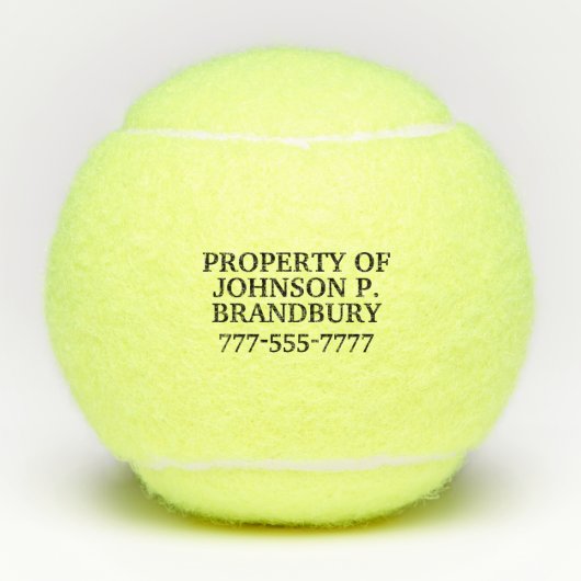 Personalisiertes Eigentum Tennisbälle (Vorderseite)