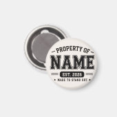 Personalisiertes Eigentum von Name – Varsity-Stil  Magnet (Vorderseite/Rückseite)