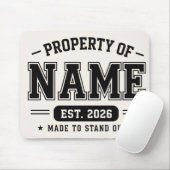 Personalisiertes Eigentum von Name – Varsity-Stil Mousepad (Mit Mouse)