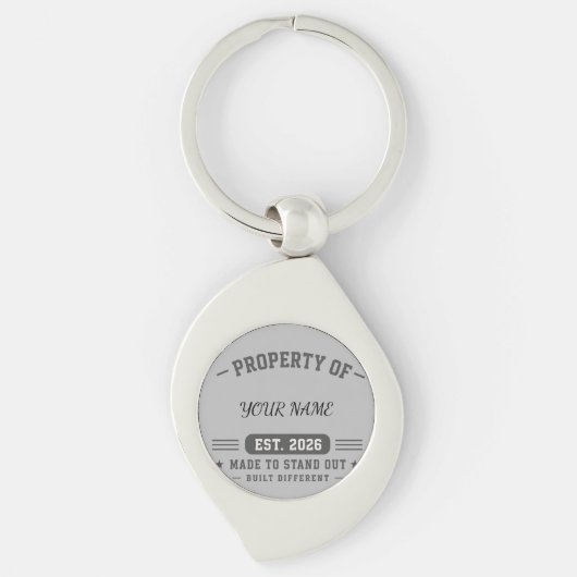 Personalisiertes Eigentum von Name – Varsity-Stil  Schlüsselanhänger (Vorderseite)