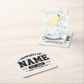 Personalisiertes Eigentum von Name – Varsity Style Rechteckiger Pappuntersetzer (Vor Ort)