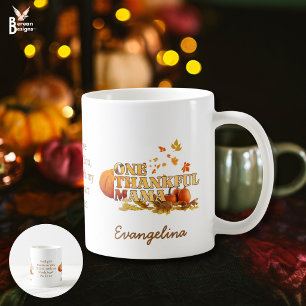 Personalisiertes EIN DANKBARE MAMA Thanksgiving Kaffeetasse