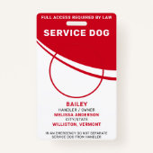 Personalisiertes Einfach-Red-Service-Dog-Foto-ID-Z Ausweis (Vorderseite)