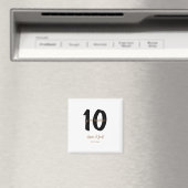 personalisiertes einfaches 10-jähriges Namensdatum Magnet (In Situ (Geschirrspüler))