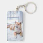 Personalisiertes einfaches Begleiter-Foto, beidsei Schlüsselanhänger (Rückseite)