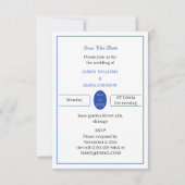 Personalisiertes einfaches Blau Save The Date (Vorderseite)