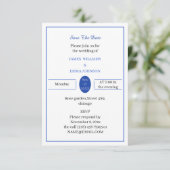 Personalisiertes einfaches Blau Save The Date (Stehend Vorderseite)