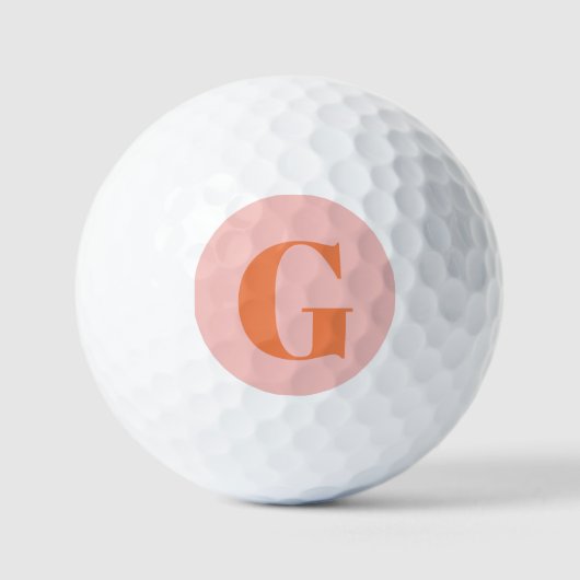 Personalisiertes einfaches fettes Monogramm Rosa u Golfball (Vorderseite)