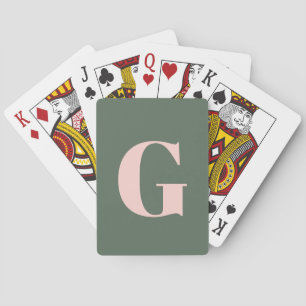 Personalisiertes einfaches fettes Monogramm Rosa u Spielkarten