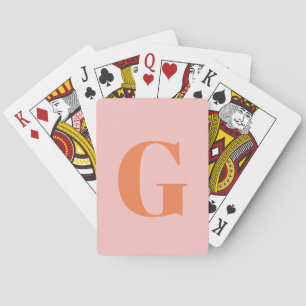 Personalisiertes einfaches fettes Monogramm Rosa u Spielkarten