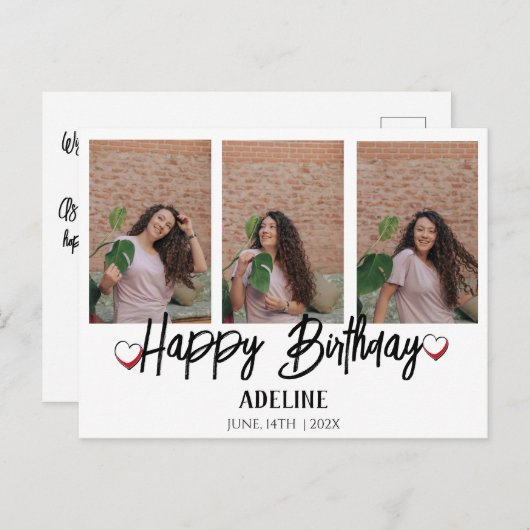 Personalisiertes Einfaches Geburtstag Stilvolles D Postkarte (Vorne/Hinten)