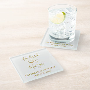 Personalisiertes Einfaches Geschenk zum 50. Geburt Glasuntersetzer