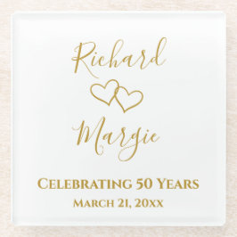 Personalisiertes Einfaches Geschenk zum 50. Geburt Glasuntersetzer