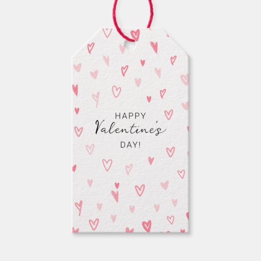 Personalisiertes Einfaches Herz Gemustert Valentin Geschenkanhänger (Vorderseite)