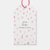 Personalisiertes Einfaches Herz Gemustert Valentin Geschenkanhänger (Rückseite)