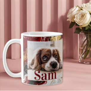 Personalisiertes einfaches Hunde-Foto und Namens-A Kaffeetasse