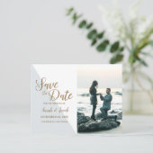 Personalisiertes Einfaches Modernes Foto Save the  Postkarte (Stehend Vorderseite)