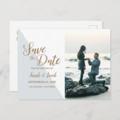 Personalisiertes Einfaches Modernes Foto Save the  Postkarte (Vorne/Hinten)