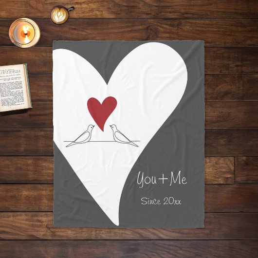 Personalisiertes Einfaches Modernes Liebesgeburten Fleecedecke