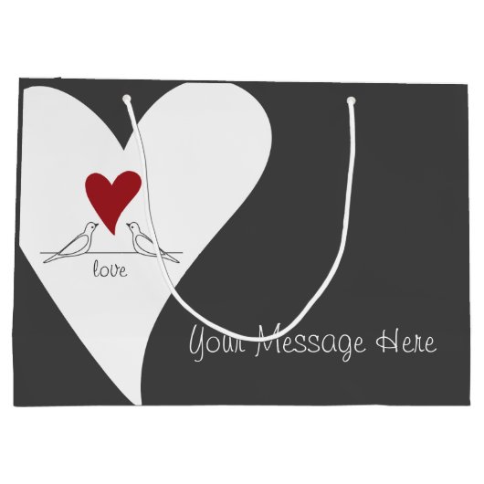 Personalisiertes Einfaches Modernes Liebesgeburten Große Geschenktüte (Rückseite)