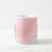 Personalisiertes einfaches modernes rosa Monogramm Kaffeetasse (Mittel)