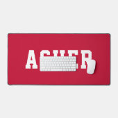 Personalisiertes Einfaches Modernes Rot Schreibtischunterlage (Tastatur & Maus)