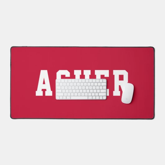 Personalisiertes Einfaches Modernes Rot Schreibtischunterlage (Tastatur & Maus)