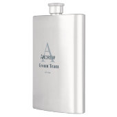 personalisiertes einfaches Monogramm Bräutigam Tea Flachmann (Links)